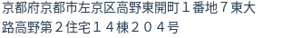 住所（登記所在地）