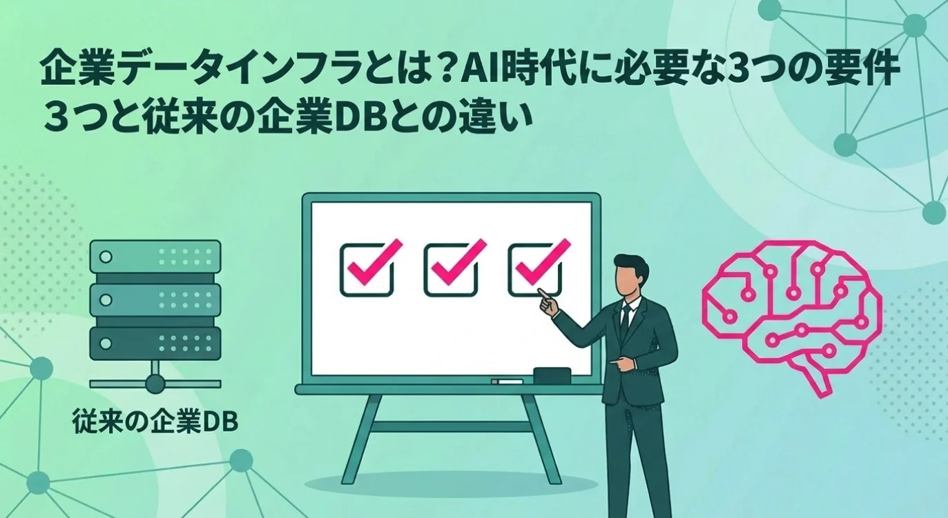 企業データインフラとは？AI時代に必要な3つの要件と従来の企業DBとの違い