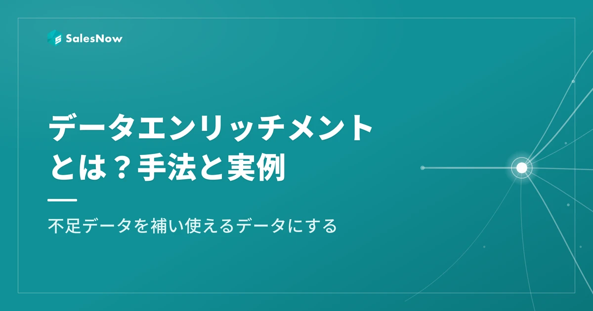 データエンリッチメントとは？意味・手法・進め方と実例