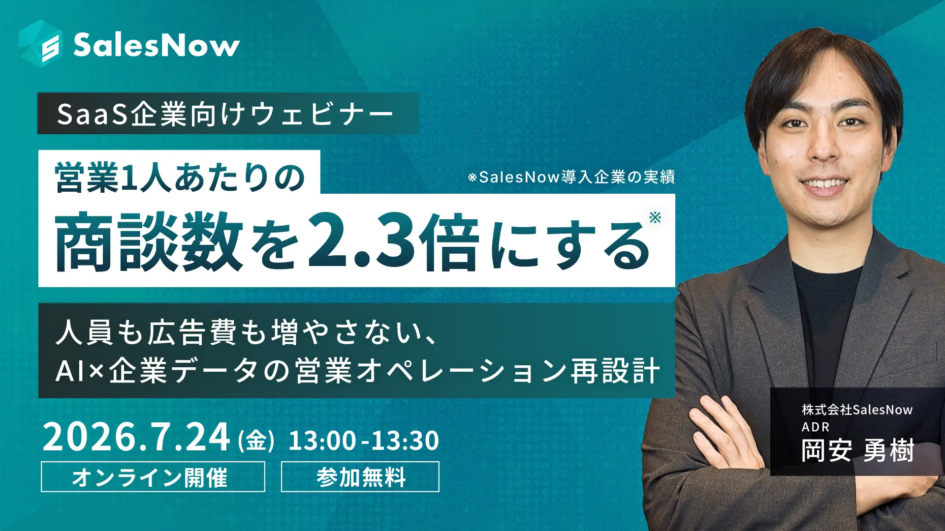【SaaS企業向け】営業1人あたりの商談数を2.3倍にする ─ 人員も広告費も増やさない、AI×企業データの営業オペレーション再設計